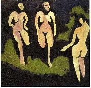 Ernst Ludwig Kirchner Nudes in a meadow oil painting on canvas